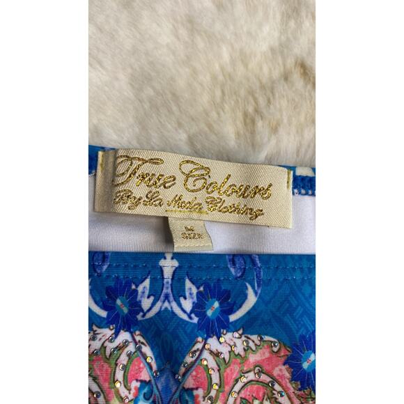 True Colours by La Moda Clothing Women's Blue Print Bikini Bottom - Picture 4 of 5
